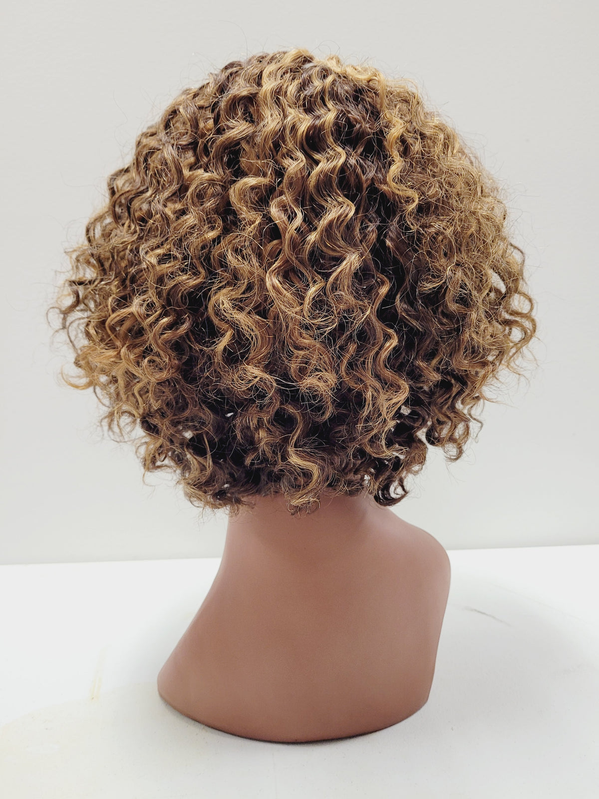 Short Blonde Human Hair Curly Wig