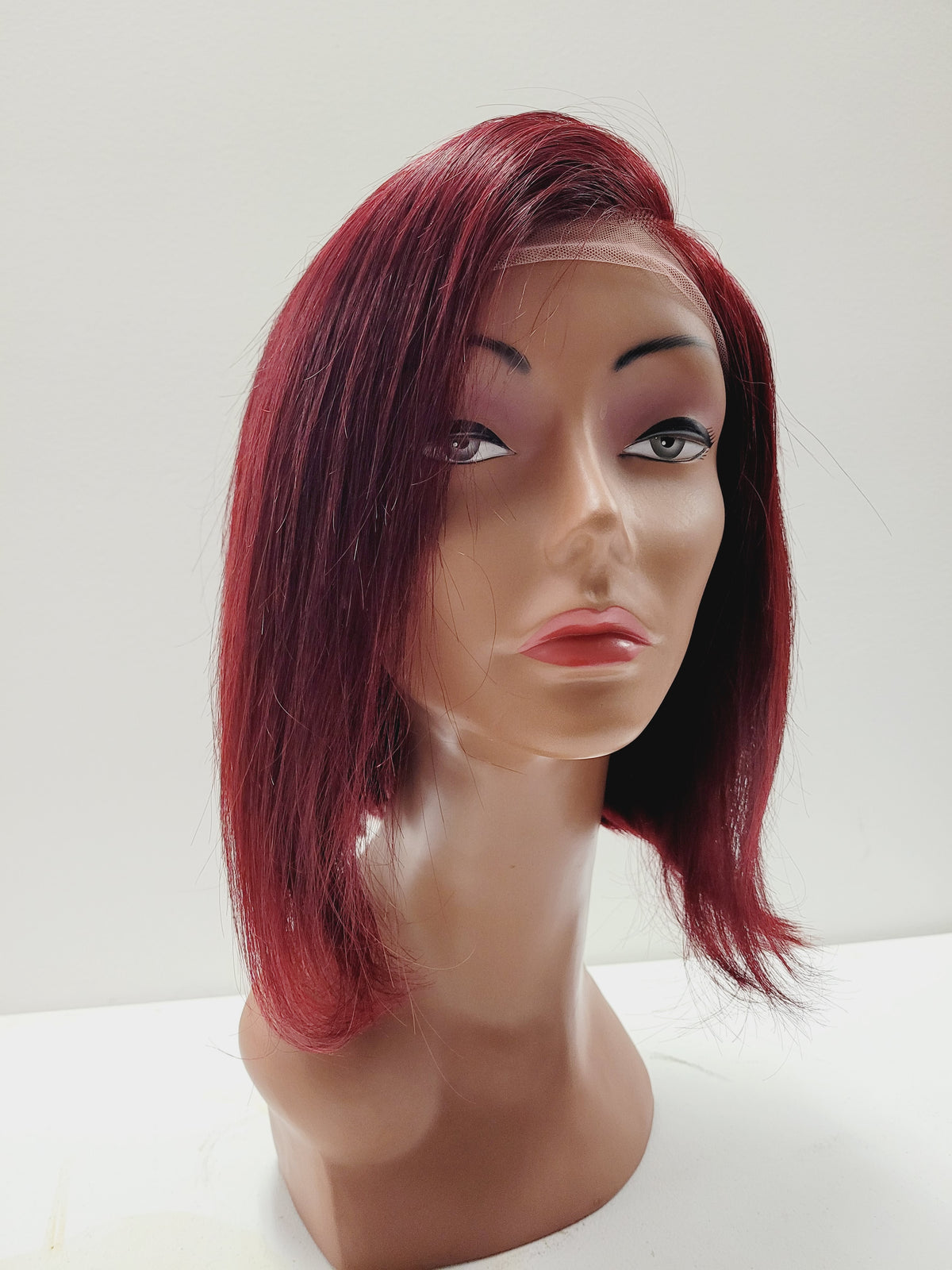 Short Red Human Hair Bob Wig