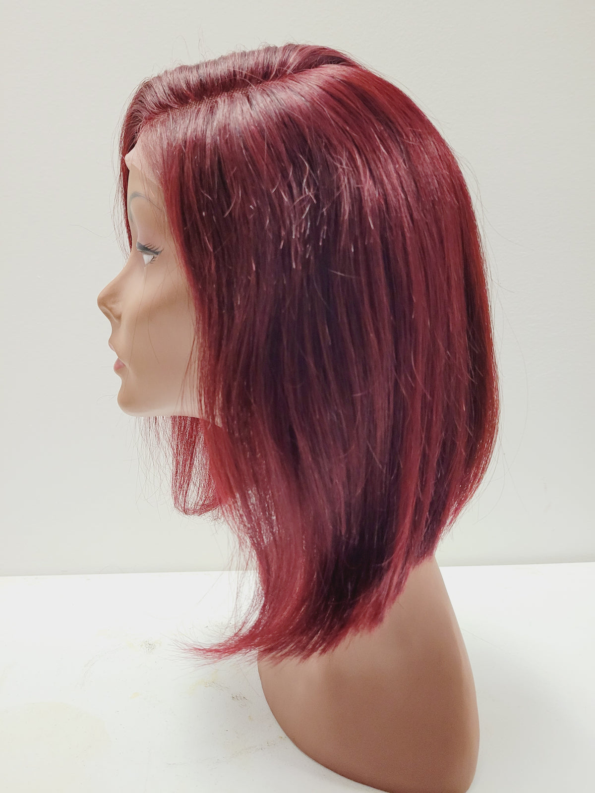 Short Red Human Hair Bob Wig