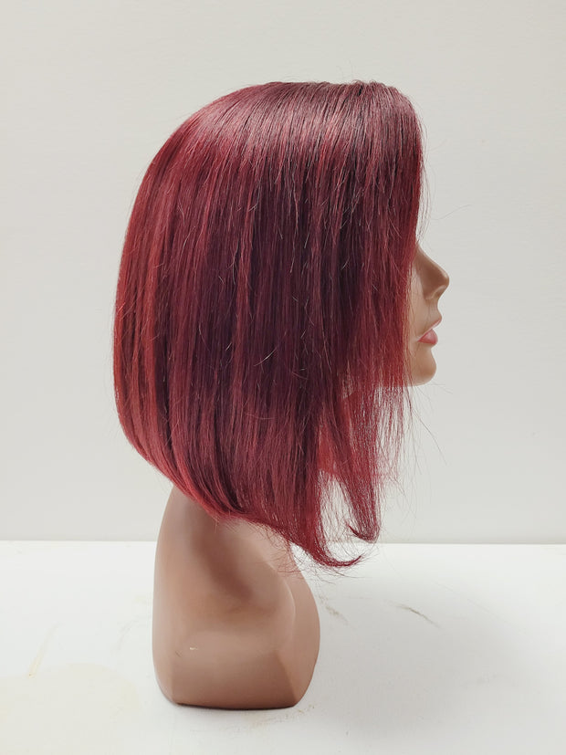 Short Red Human Hair Bob Wig